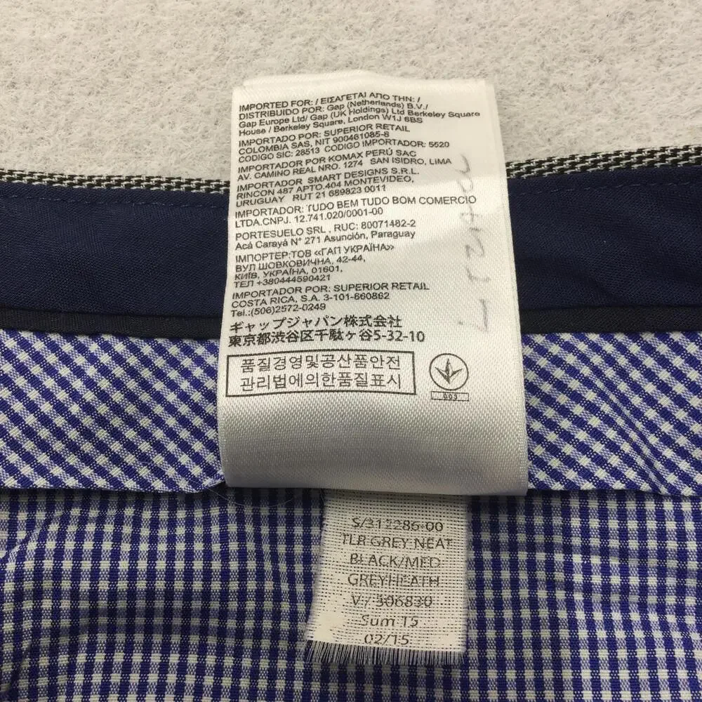 Banana Republic Pants Mens 35x32 Gray Check Non Iron Slim Straight Leg Dress